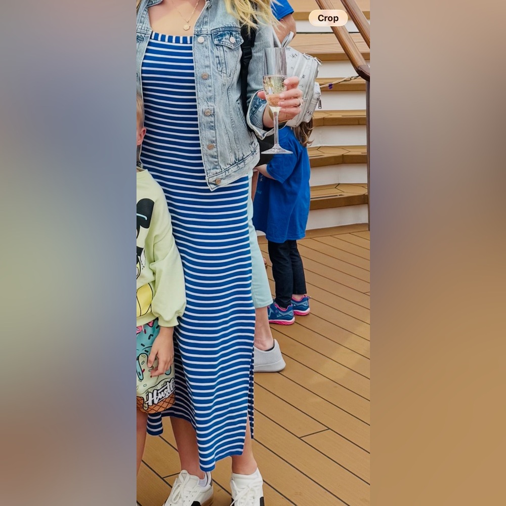 Blue and White Striped Tank Midi Dress - Classic Summer Style